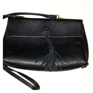 Anthropologie black faux leather crossbody